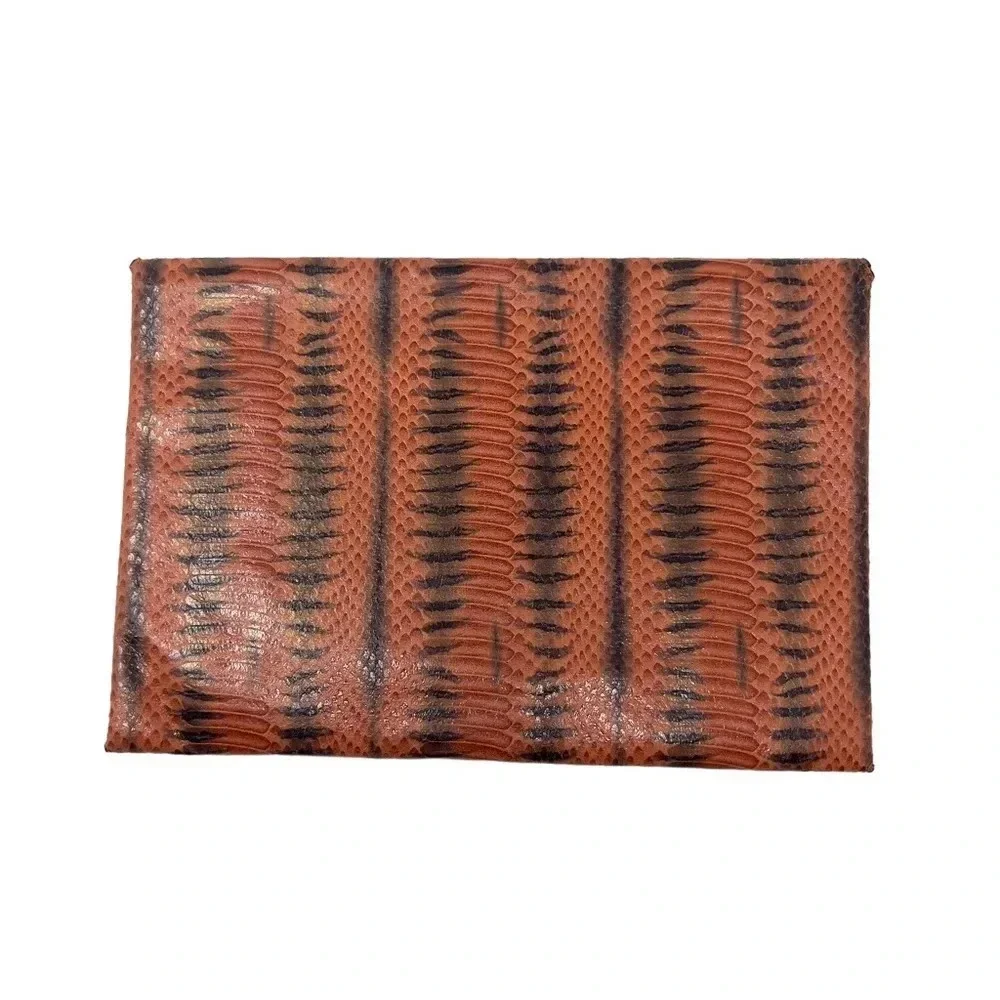 BCBGMAXAZRIA Faux Snakeskin Envelope Clutch Brown Black Y2K Bag